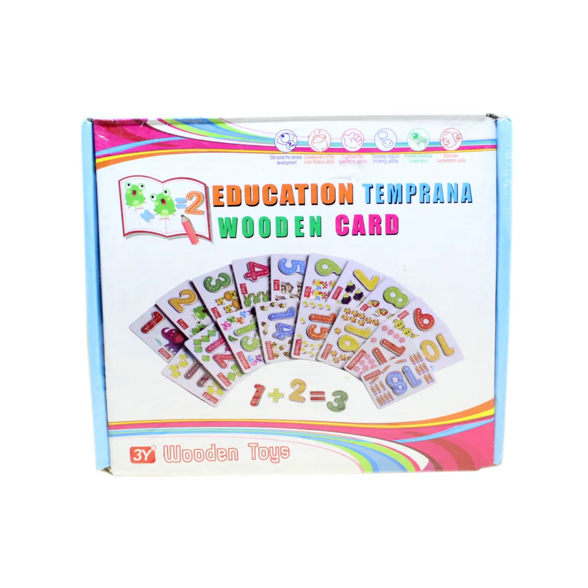 TARJETA EDUCATIVA ABC Y NUMERO -education temprana wooden card / 1055