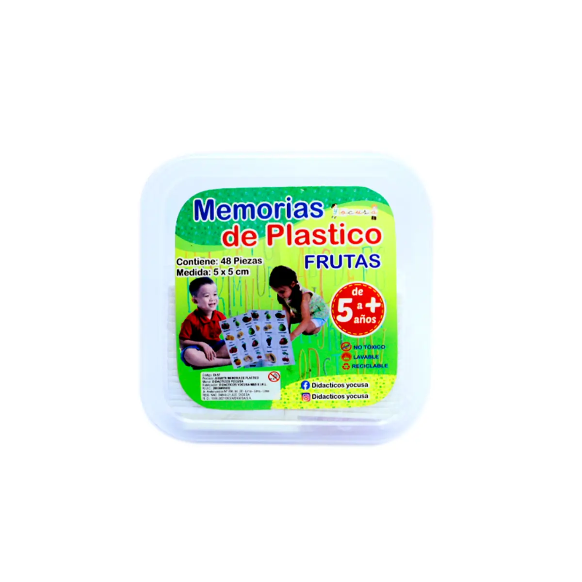 MEMORIA DE PLASTICO X48 FRUTAS Y OBJETOS - DI-57