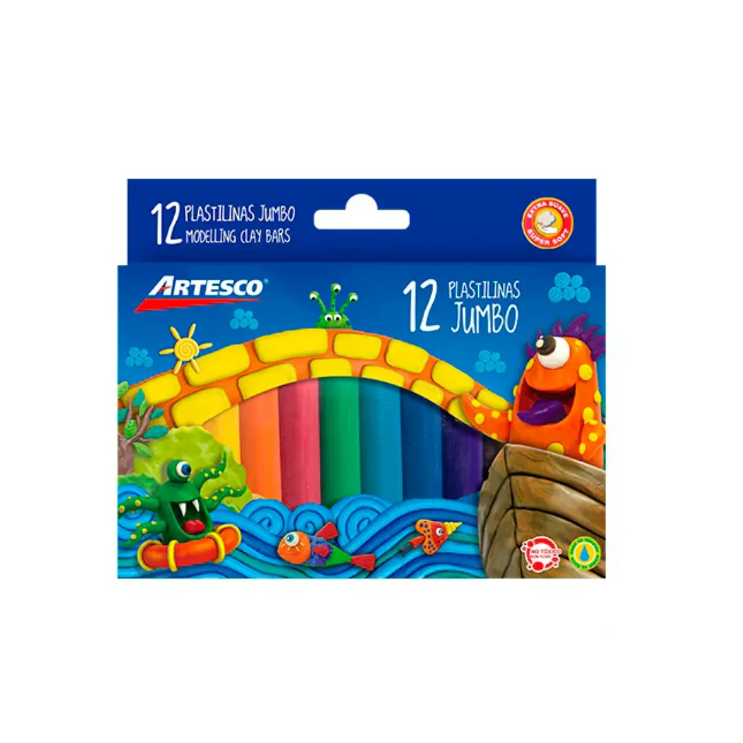 [UTL_497] PLASTILINA JUMBO X 12 GRUESA - ARTESCO