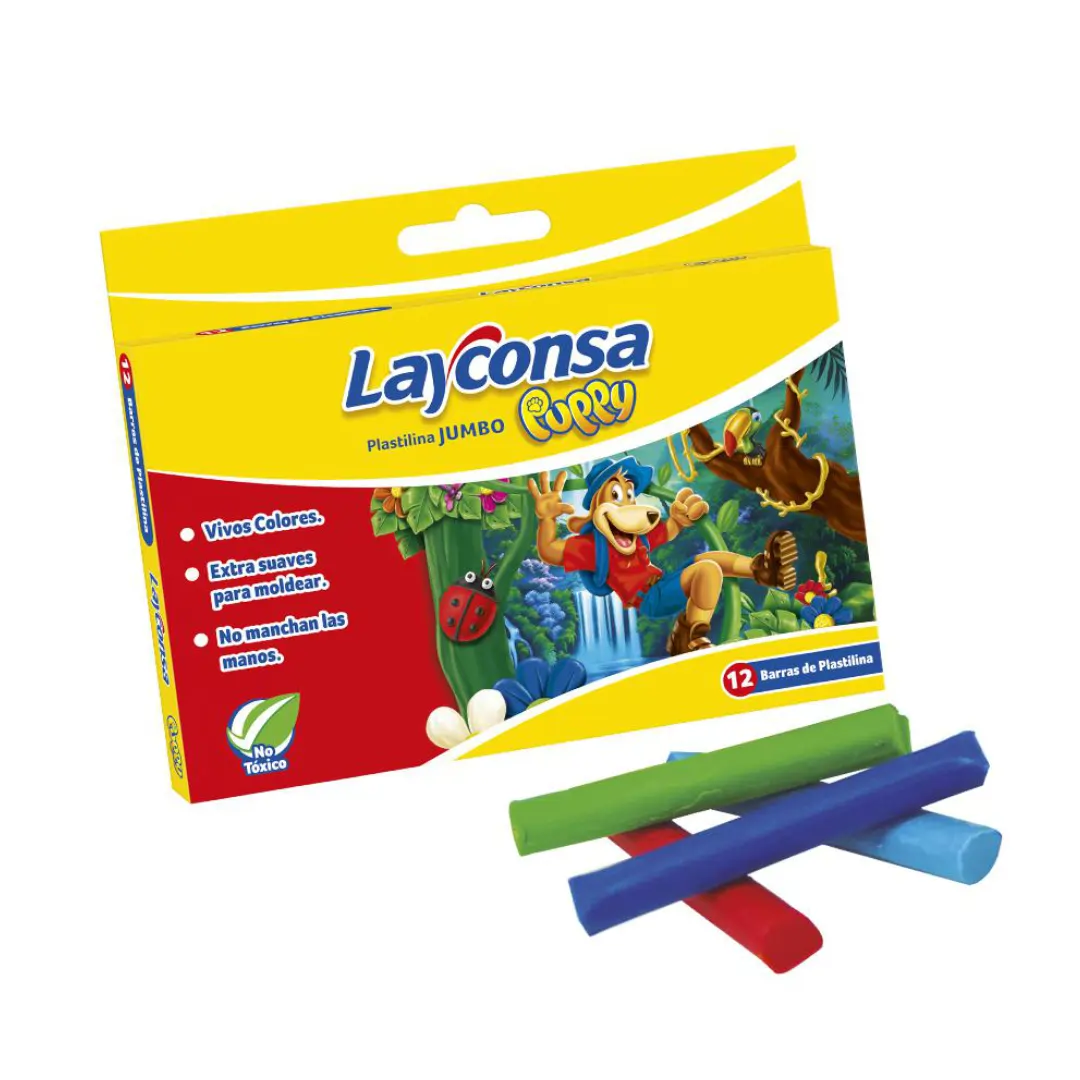 [UTL_498] PLASTILINA JUMBO X 12 GRUESA - LAYCONSA